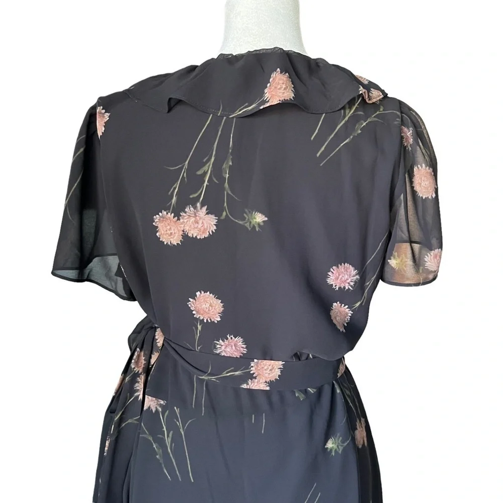 MADEWELL Georgette Ruffle-Wrap Mini Dress in Aster Portrait - Picture 8 of 10